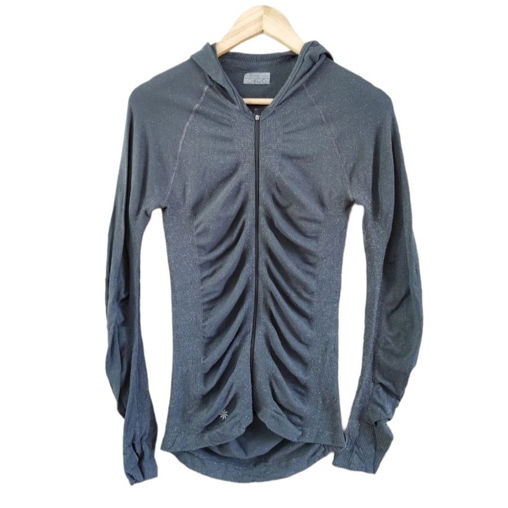 Athleta Sparkle Long Sleeve Ruched Athletic Sweater Small